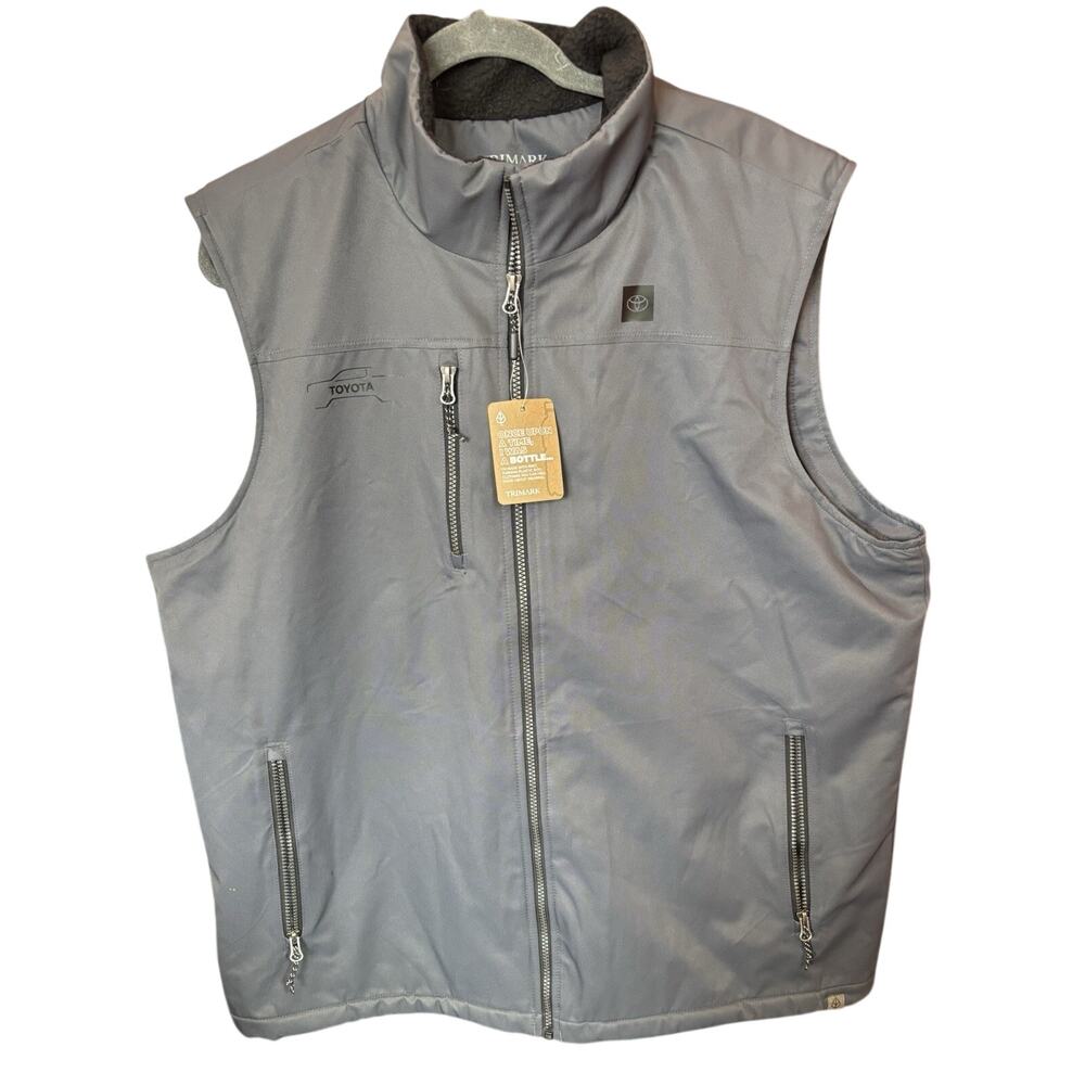 Trimark Men’s Vest XL Gray Fleece Lined Toyota Truck Promotion Sustainable Eco